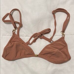 Gooseberry seaside Mauve ribbed triangle bikini top